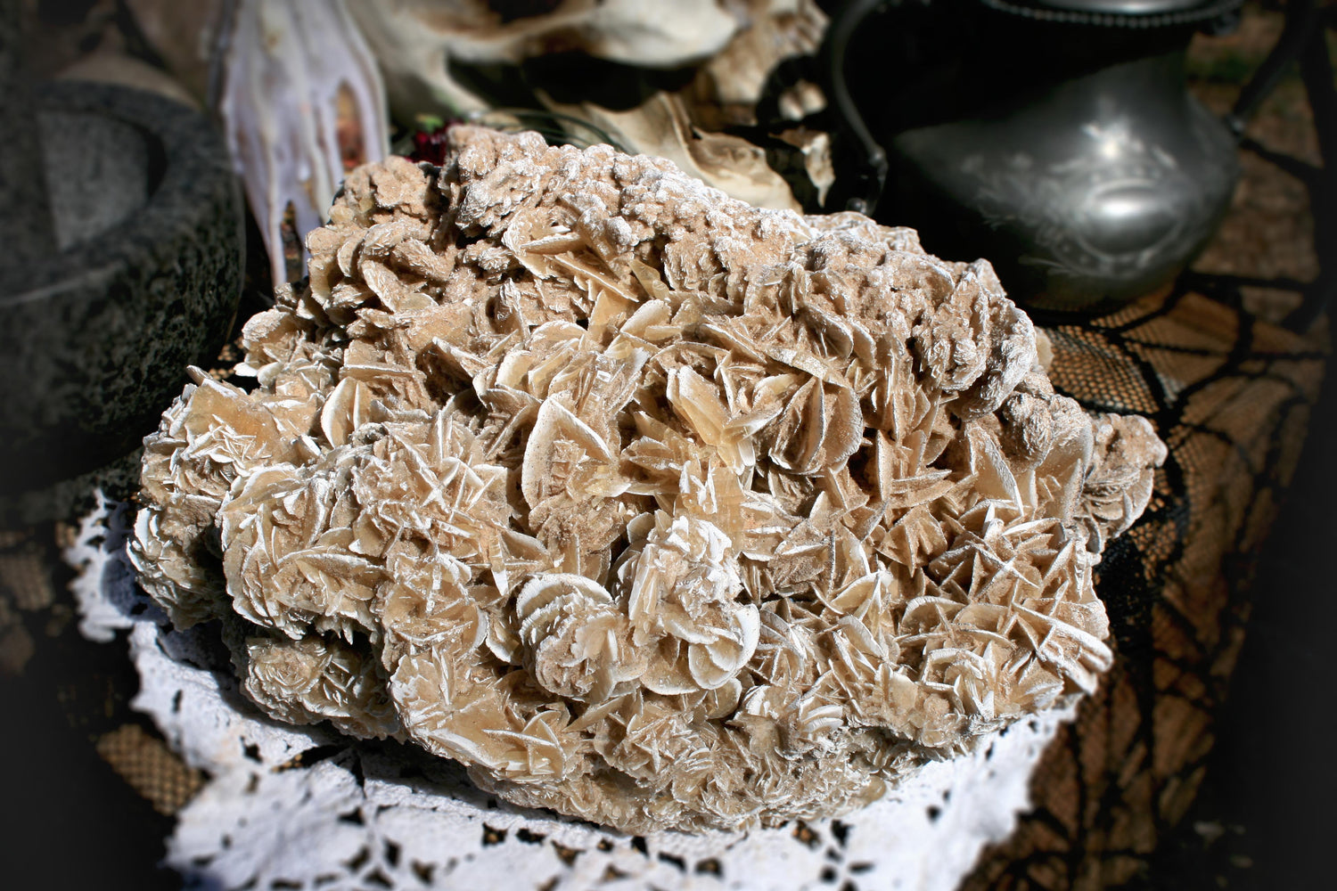selenite gypsum, desert rose, sand rose, desert rose crystal, Arizona desert rose, sand gypsum, algerian desert rose