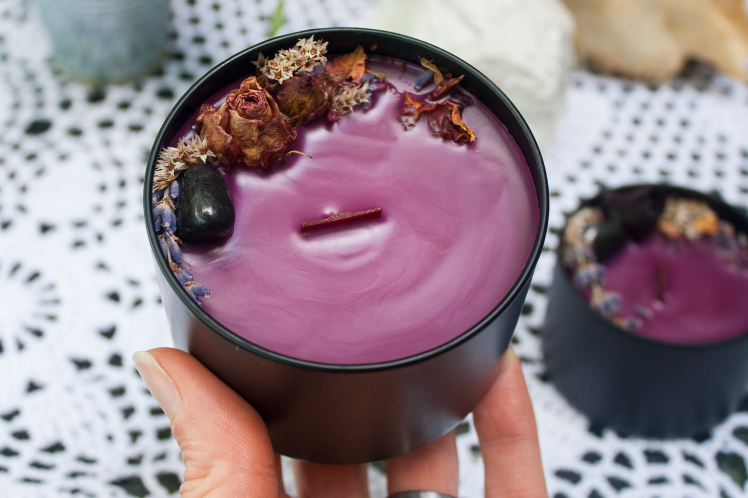 new moon ritual candle