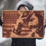 Gangs of New York, engraved on wood.  Bill the butcher leader of the Bowery Boys.