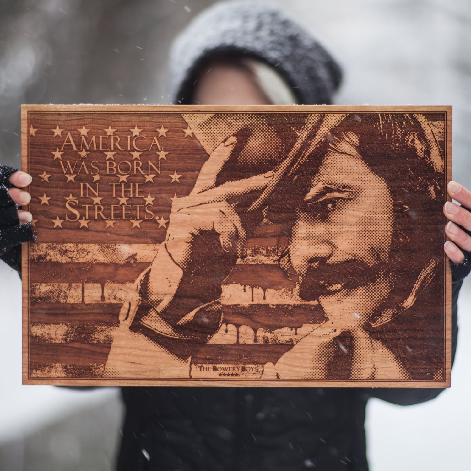 Gangs of New York, engraved on wood. Bill the butcher leader of the Bowery Boys.