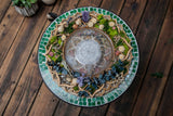 Selenite charging grid, lotus flower, crystal grid, charging plate, lotus mandala, selenite plate