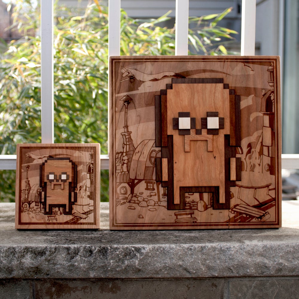 Adventure, Time, Jake, Laser Wood Engraved, 8bit art, unique gifts