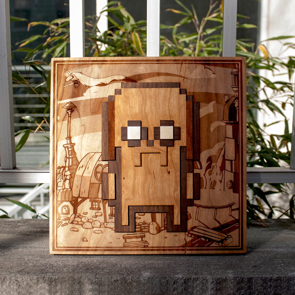 Adventure, Time, Jake, Laser Wood Engraved, 8bit art, unique gifts