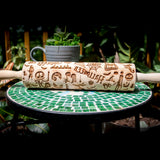 rolling pin, nightmare before Christmas, laser engraved rolling pin, jack and sally,  oogie boogy