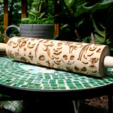 rolling pin, nightmare before Christmas, embossed rolling pins, jack and sally,  oogie boogy