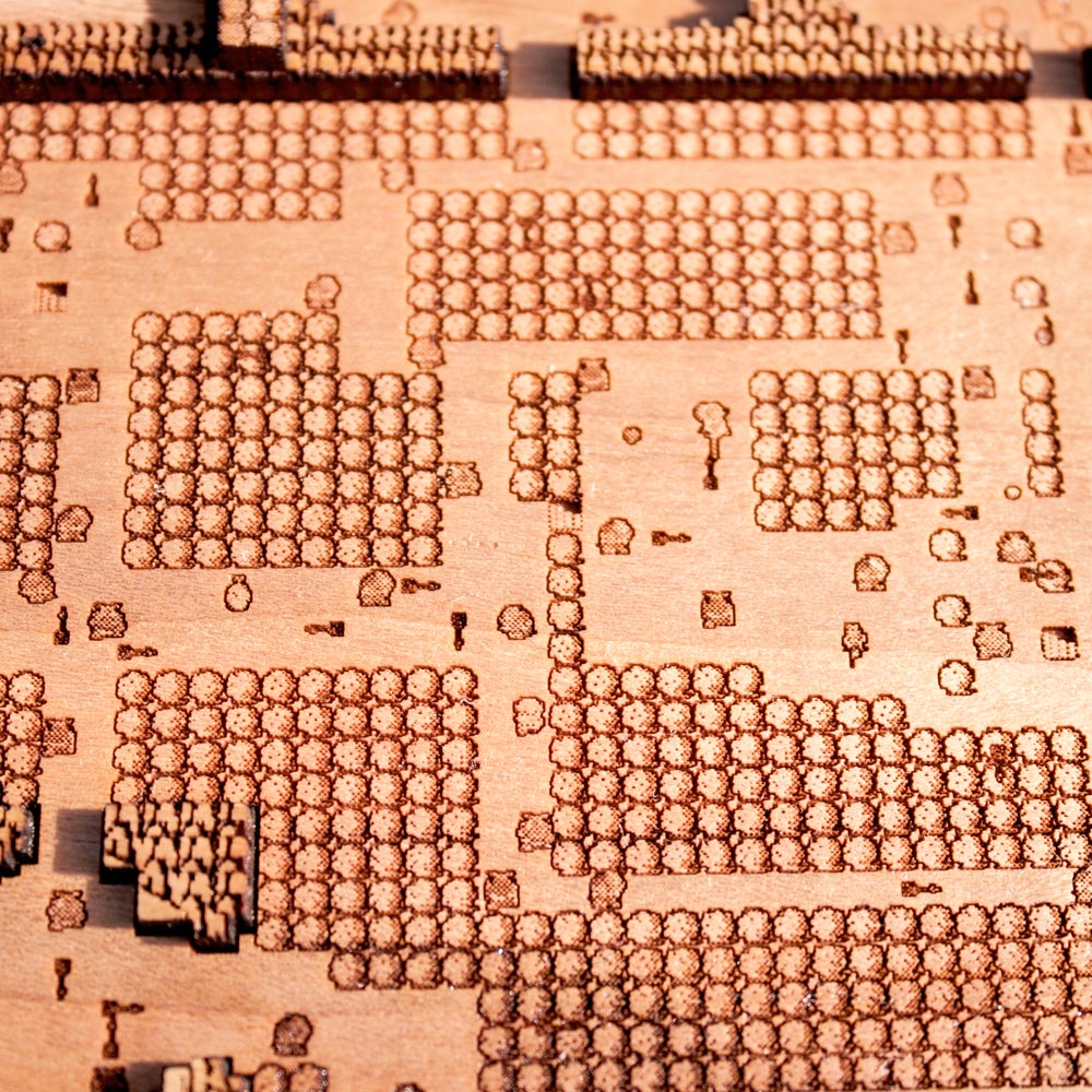 laser engraved, The Legend of Zelda map, overworld map, original zelda map, link from zelda,