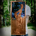 multiverse, spider, into the verse, man that is a spider, miles, resin and wood, laser wood art,