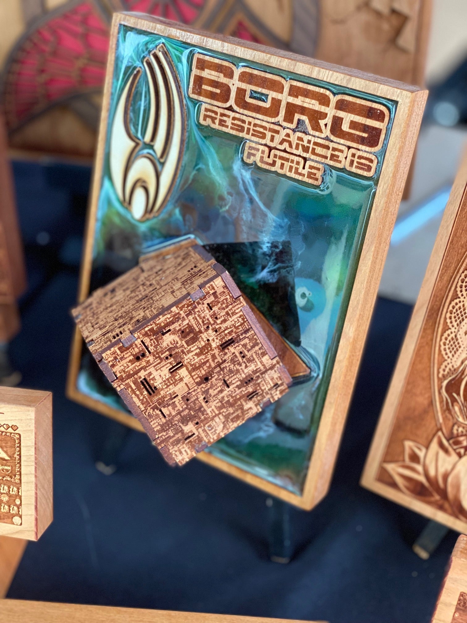 Laser Engraving Meets Mixed Media: The Art of Combining Wood, Resin, and Paint