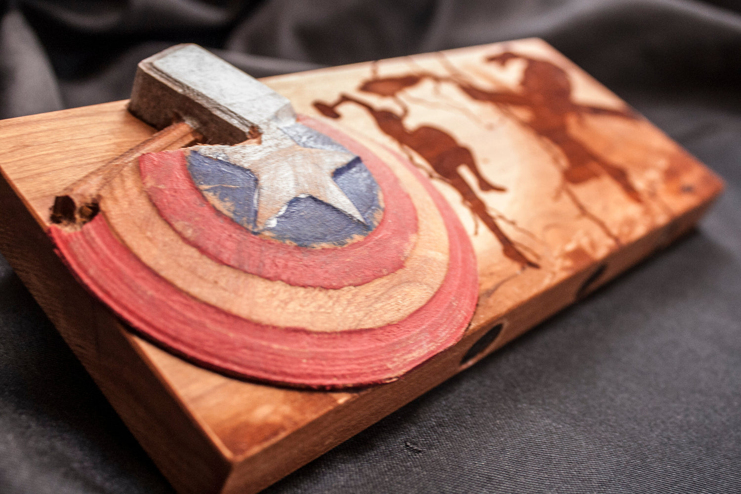 Captain America Shield Magnetic Keychain Holder. laser engraved, and cnc.