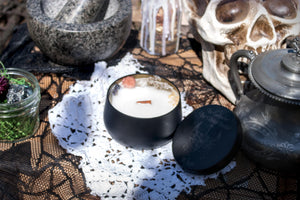 intention candles, crystal candles, flower candles