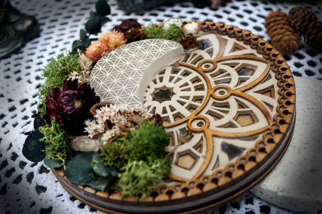 Crescent Moon Selenite Plate