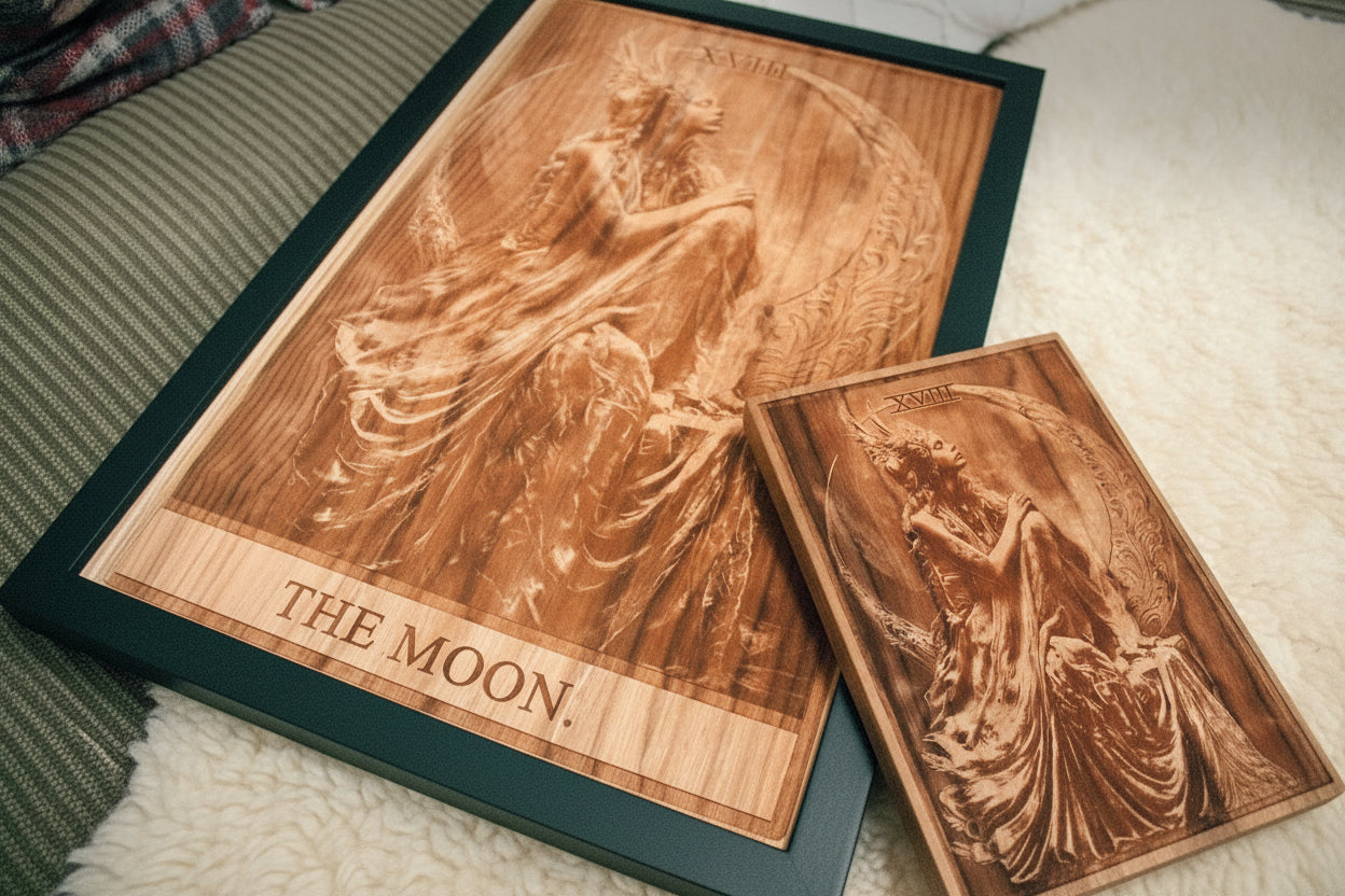 The Moon tarot card, goddess Nyx moon goddess and goddess of darkness and night
