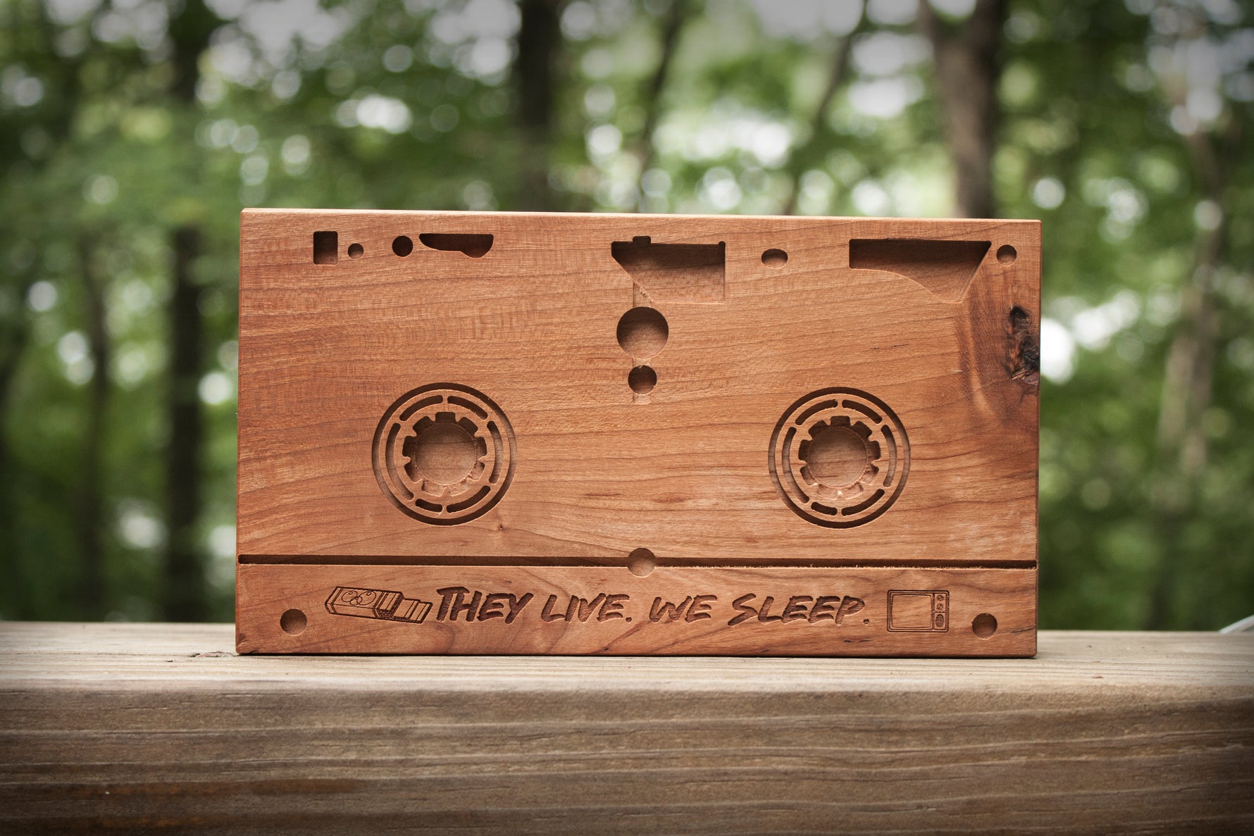 they live custom vhs on cherry hardwood, obey, consume, sleep