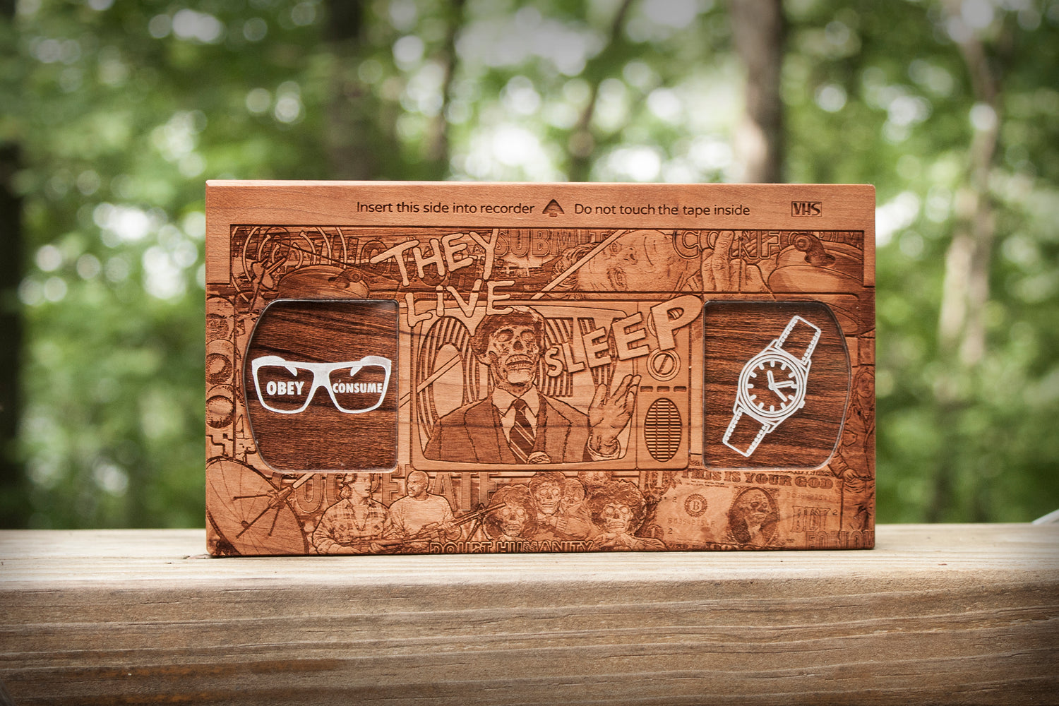 they live custom vhs on cherry hardwood, obey, consume, sleep