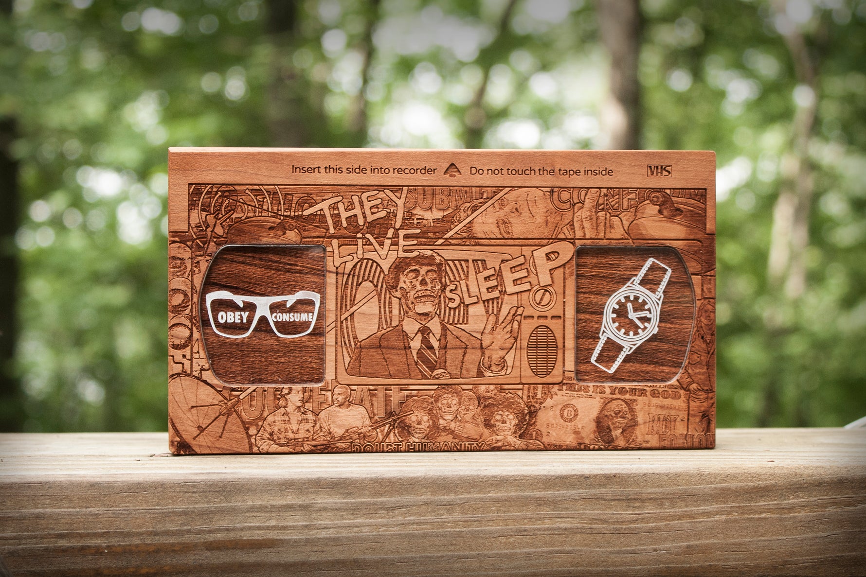 they live custom vhs on cherry hardwood, obey, consume, sleep