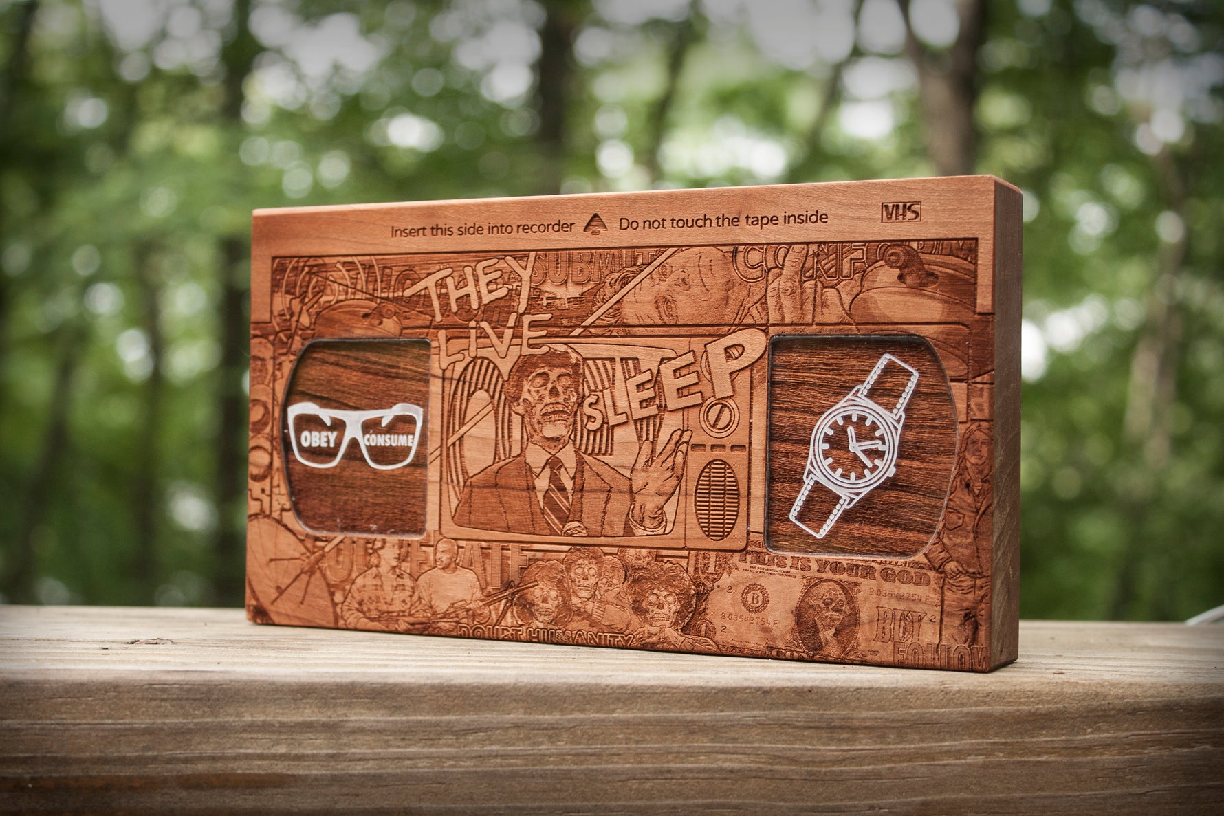 they live custom vhs on cherry hardwood, obey, consume, sleep
