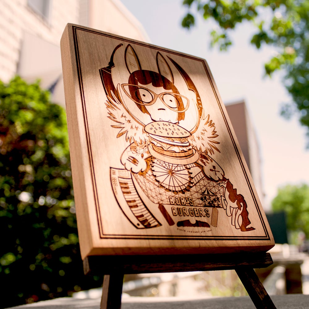 Bobs Burger's, Tina Belcher laser wood engraved art on wood