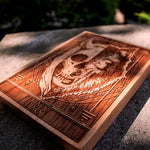  liftevil, Inspired by skulls, Vikings, and nors gods. laser wood engraved art. pagan art, witch art