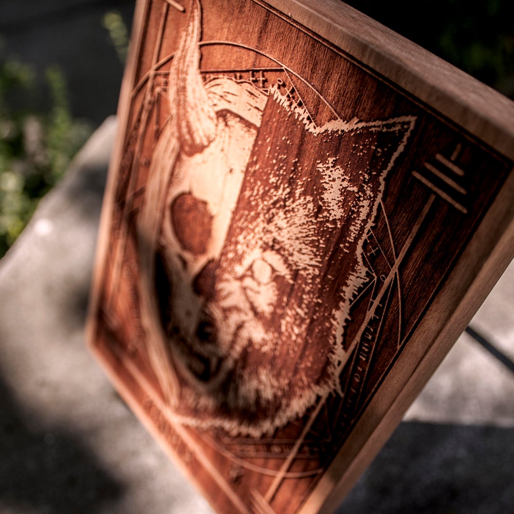  liftevil, Inspired by skulls, Vikings, and nors gods. laser wood engraved art. pagan art, witch art