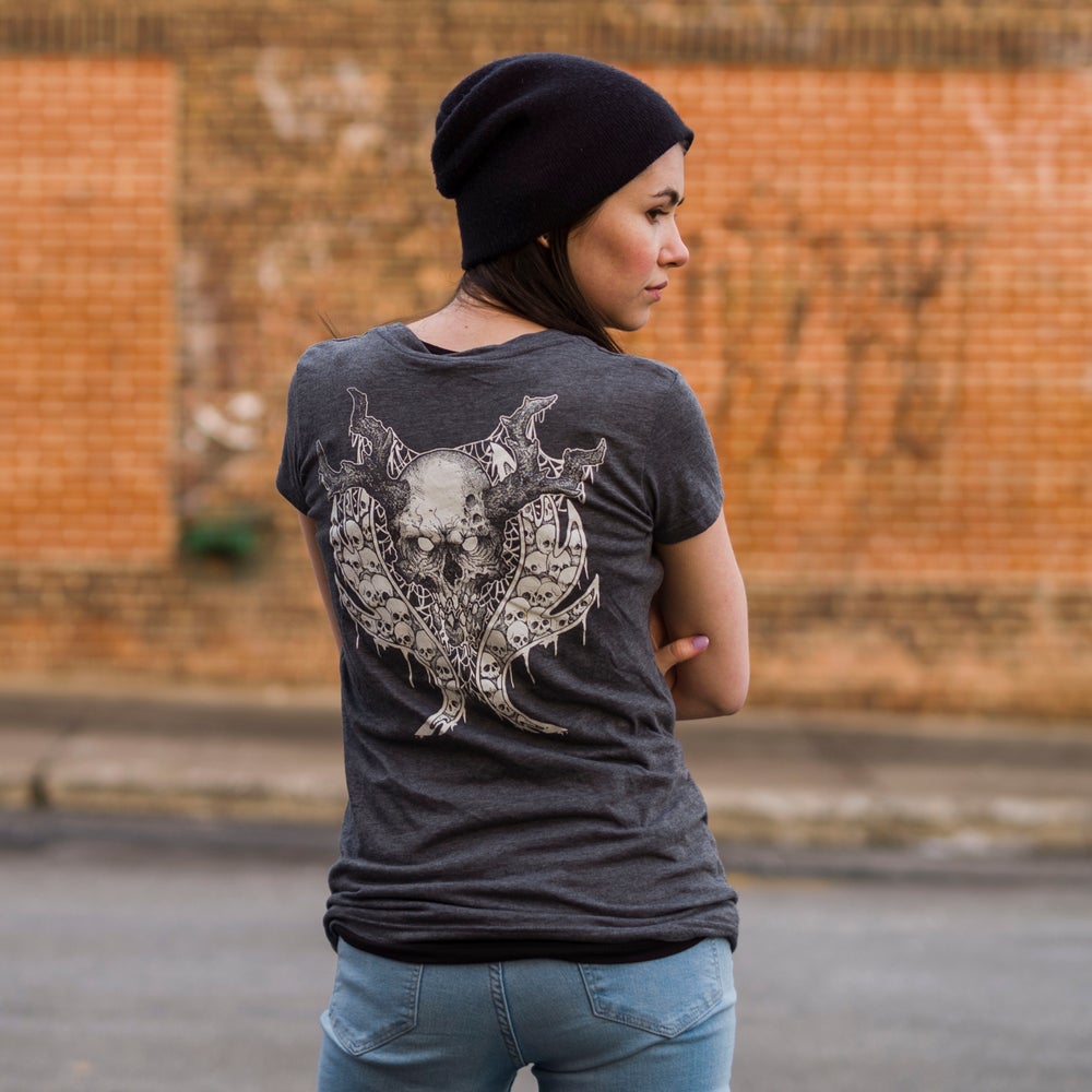 woman's athletic ware, skull shirts, occult art, liftevil designs, metal shirt designs