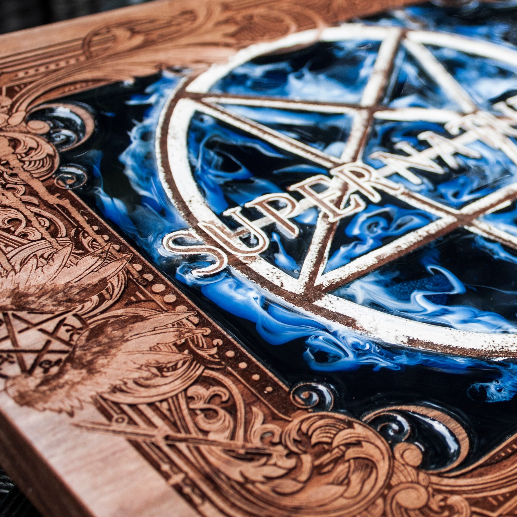 supernatural, spn, spnfandom, winchester brothers, laserengraved, laser etched, resin and wood, 