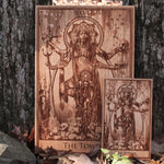 the tower tarot card, kali ma, goddess kali, dark goddess, custom tarot . liberation,  major arcana,