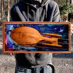 Star Trek USS Enterprise, Resin ,Laser wood art, Captain Picard's ship, star trek next generation