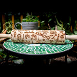 rolling pin, nightmare before Christmas, laser engraved rolling pin, jack and sally,  oogie boogy