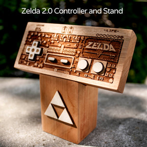 laser engraved, laser etched The Legend of Zelda NES wood controllers, done by spitfirelabs nyc  