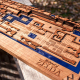 The Legend of Zelda map, overworld map, original zelda map, wood and resin,  topographic map