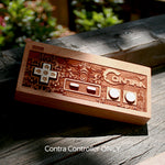 laser engraved, laser etched wood Contra NES  controller done by spitfirelabs