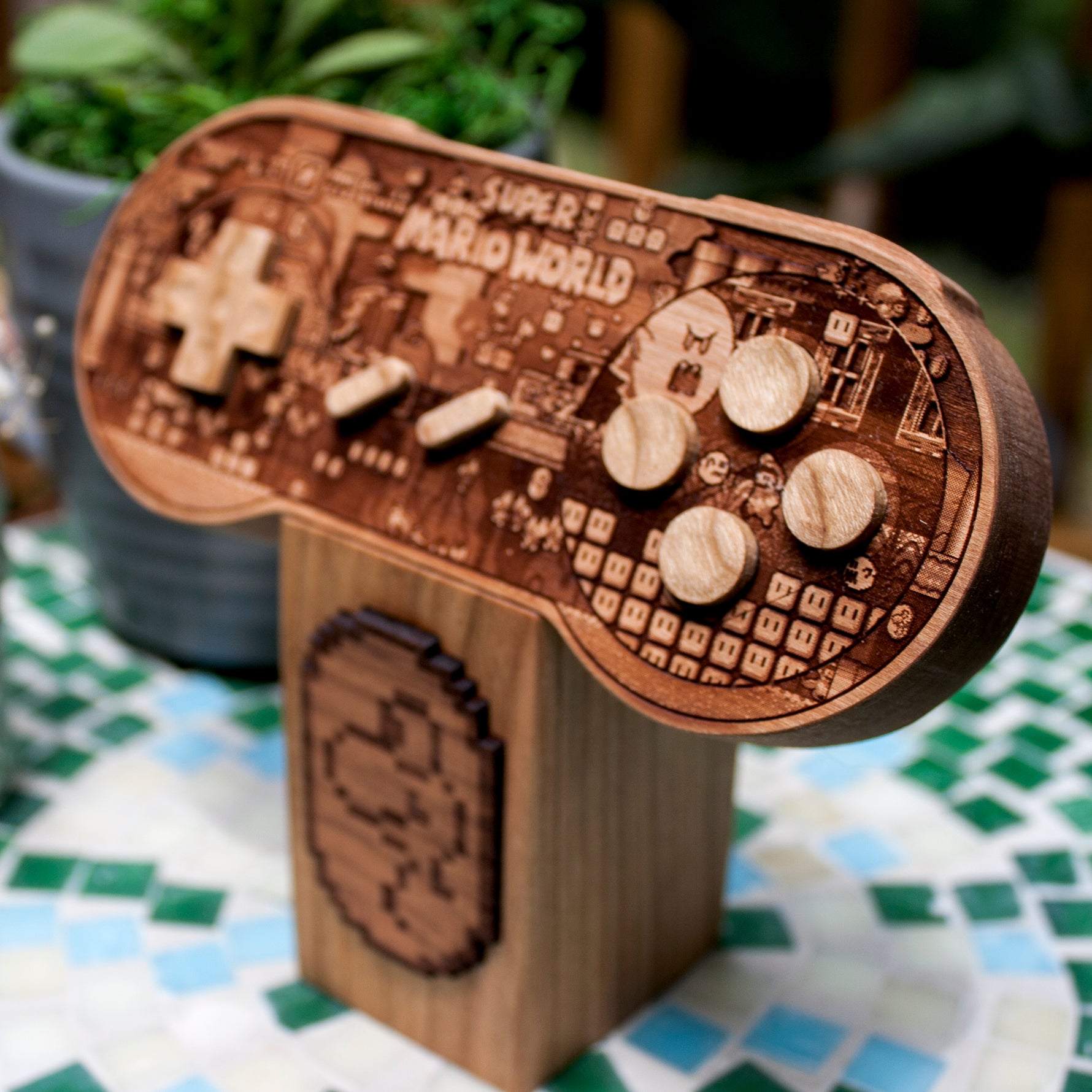snes, supernes, super nintendo controller, wood controller, snes controller, custom controller, retro gaming, spitfirelabs, spitfirelabs nyc, super mario world, super mario world controller