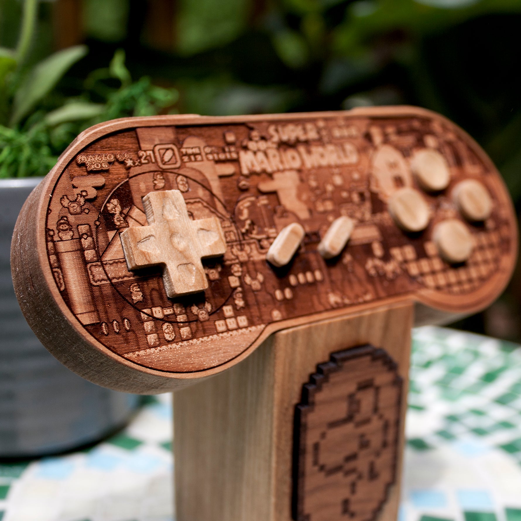 snes, supernes, super nintendo controller, wood controller, snes controller, custom controller, retro gaming, spitfirelabs, spitfirelabs nyc, super mario world, super mario world controller