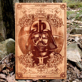 Star Wars, Darth Vader, wood laser engraved art plaque, dark side of the force, death star, engraved