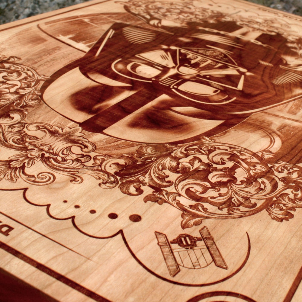 Star Wars, Darth Vader,  laser engraved wood art, dark side of the force, death star, vader